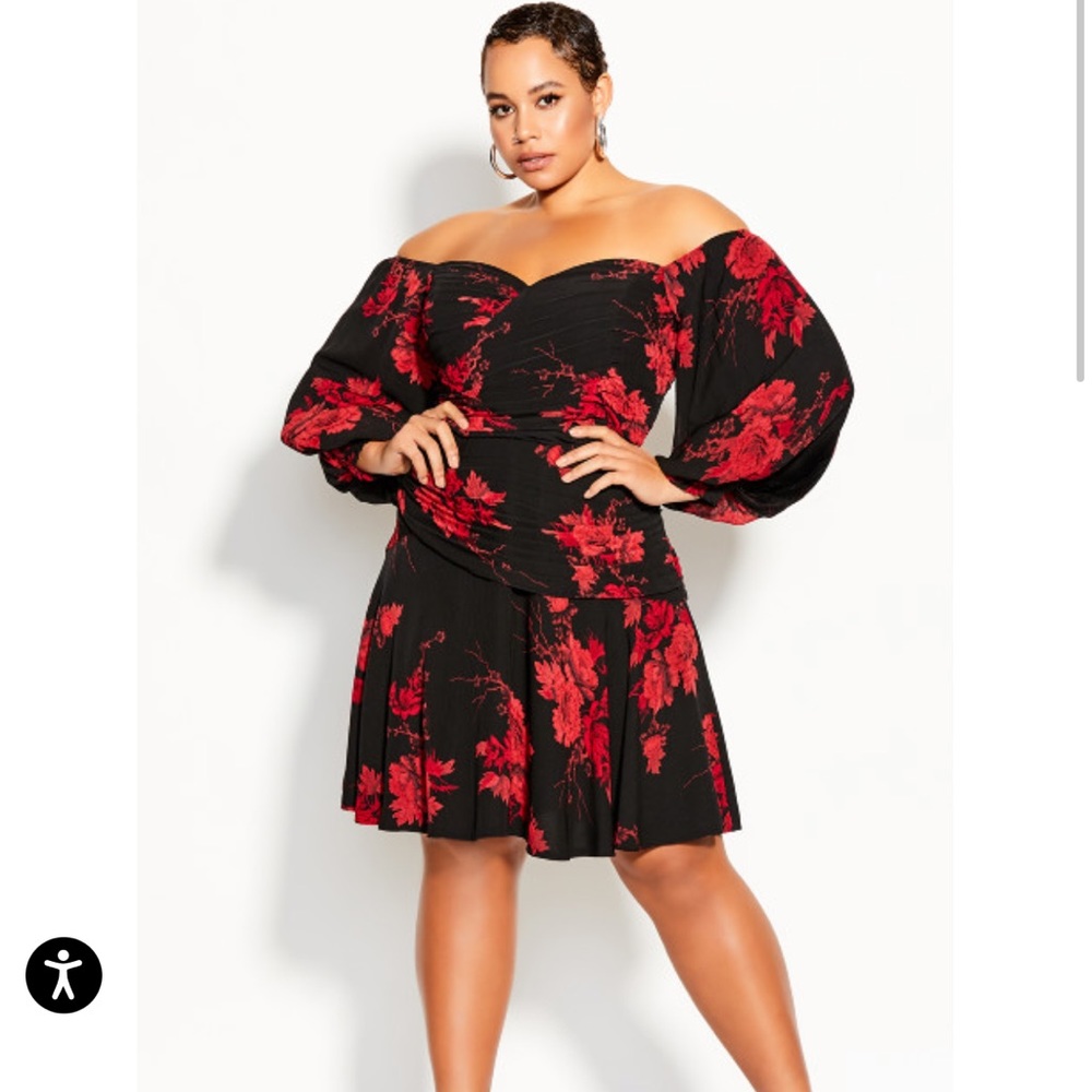 NWT City Chic Garden Dress 16
